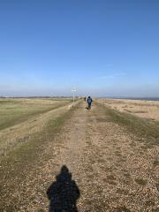 Royal Cinque Ports on the left, Ramsgate in the distance